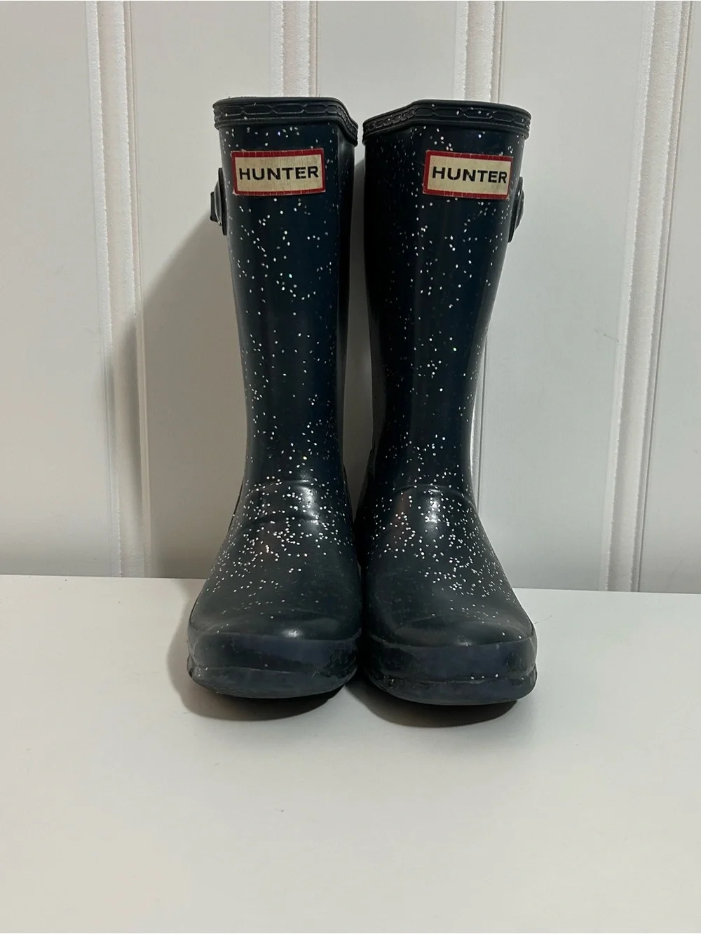 Hunter Kids Navy blue glitter Sparkle Rain Boots kids 1